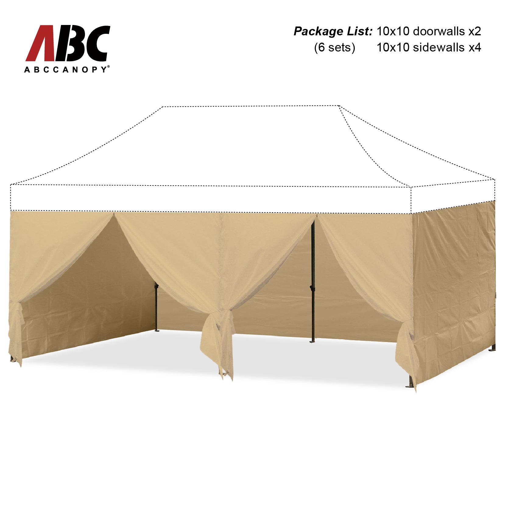 ABCCANOPY Canopy Sidewall Walls (4 Walls Only) for 10x10, 10x20