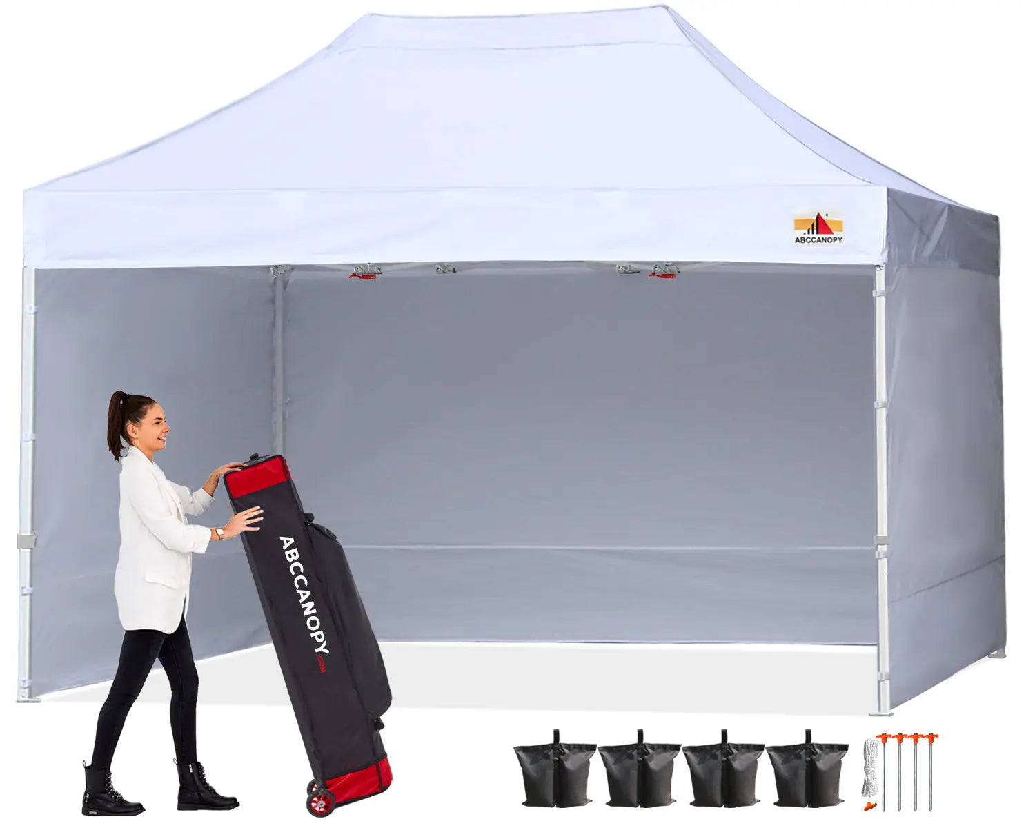 ABCCANOPY S1 Commercial Pop Up Canopy Tent with Sidewalls - 10x10, 10x15, 10x20