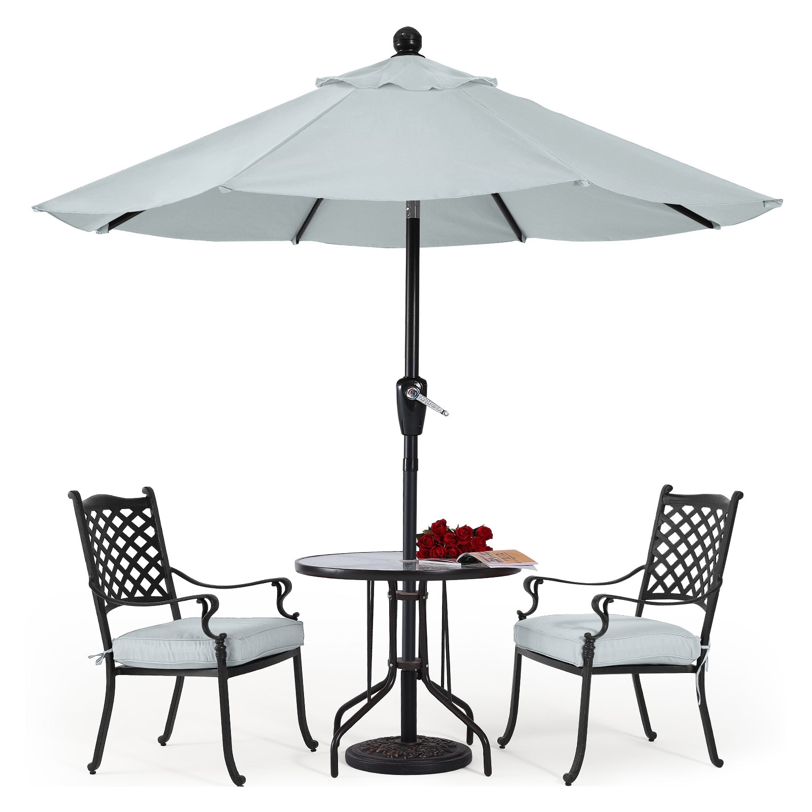 ABCCANOPY Outdoor Waterproof Table 8 Ribs Umbrella with Crank