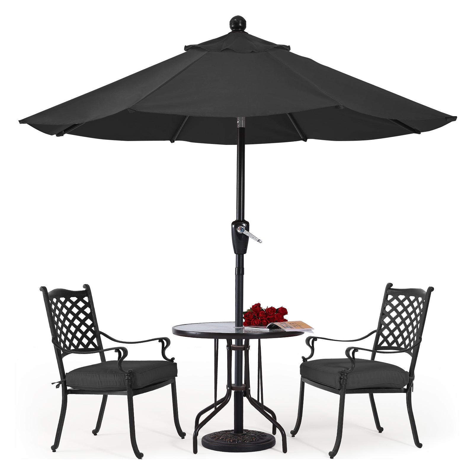 ABCCANOPY Outdoor Waterproof Table 8 Ribs Umbrella with Crank