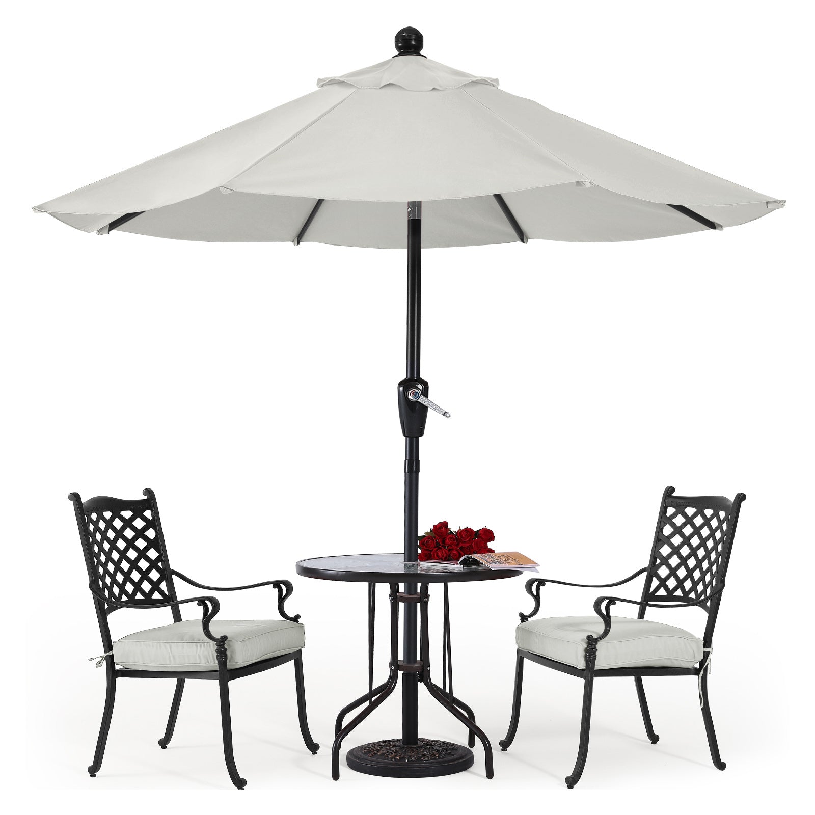 ABCCANOPY Outdoor Waterproof Table 8 Ribs Umbrella with Crank