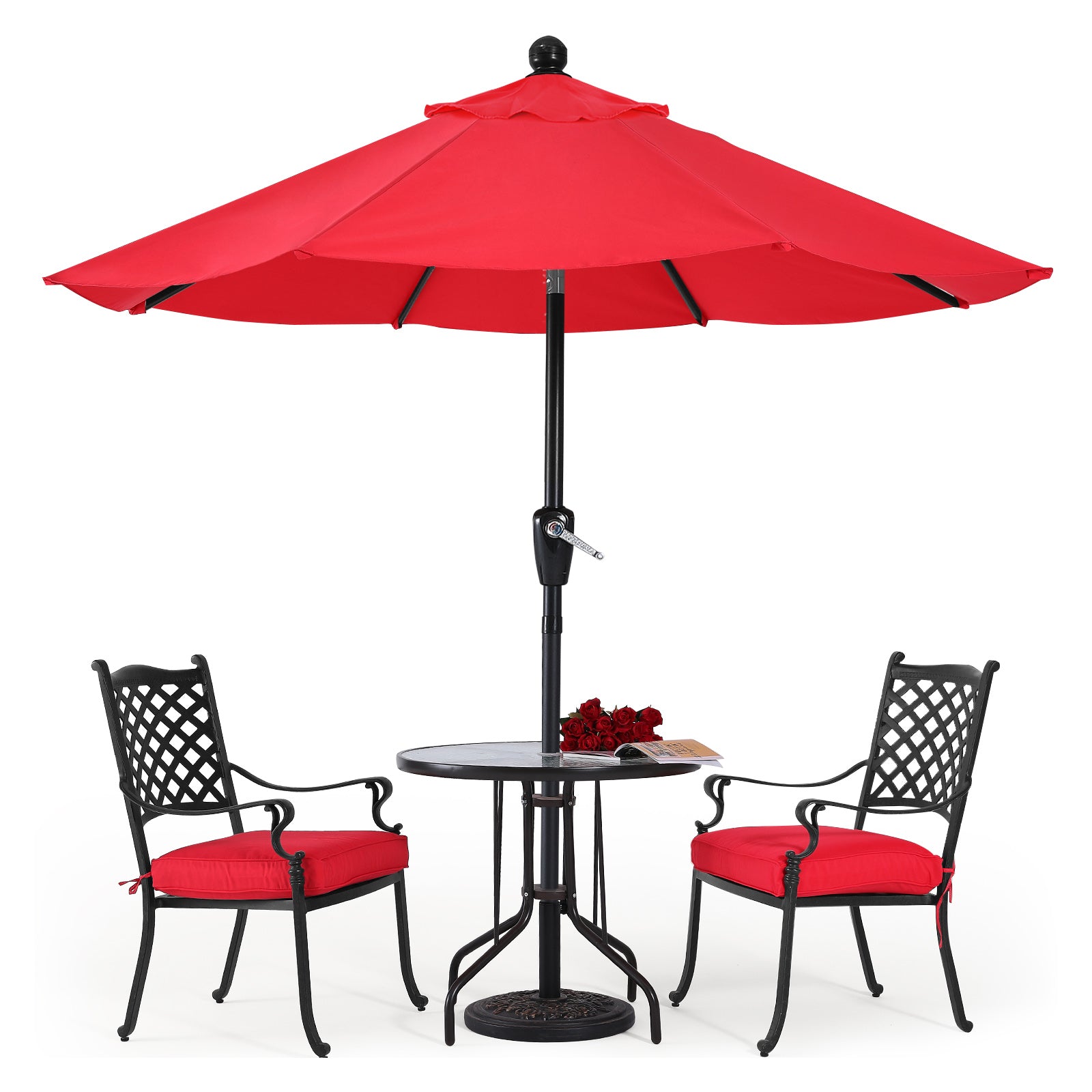 ABCCANOPY Outdoor Waterproof Table 8 Ribs Umbrella with Crank