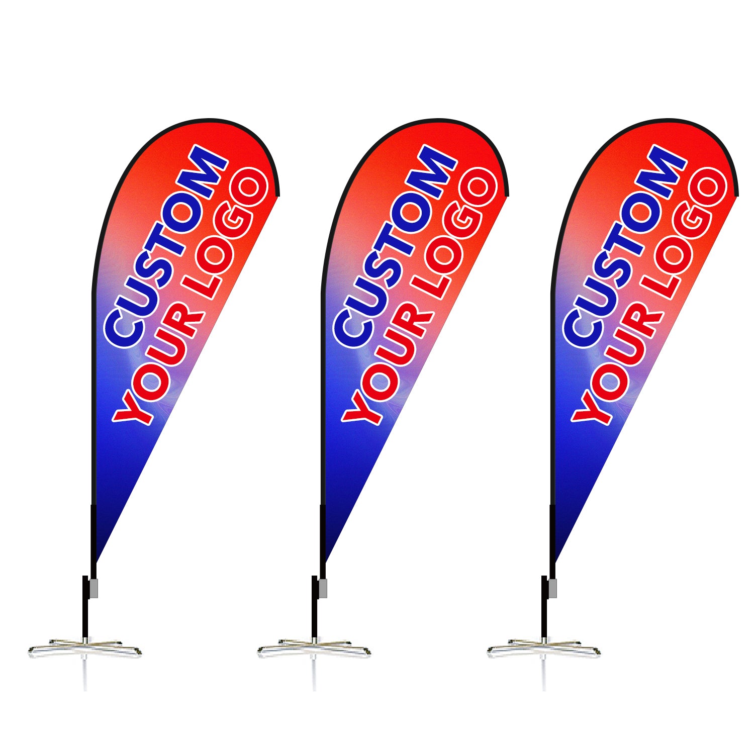 ABCCANOPY Custom Double Sided Teardrop Feather Flag Advertising 8FT/10FT/12FT (1 Flag)