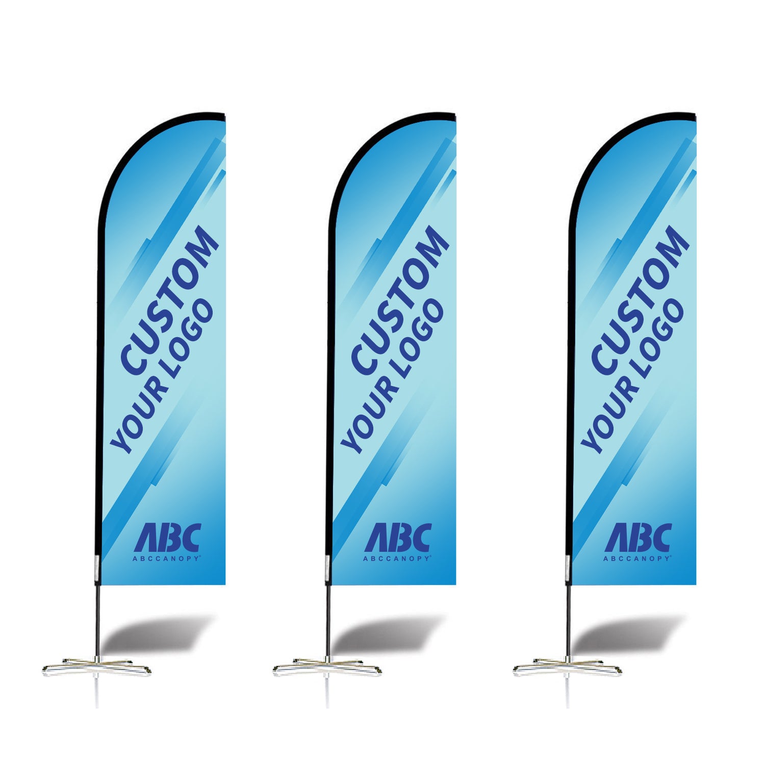 ABCCANOPY Custom Double Sided Teardrop Feather Flag Advertising 8FT/10FT/12FT (1 Flag)