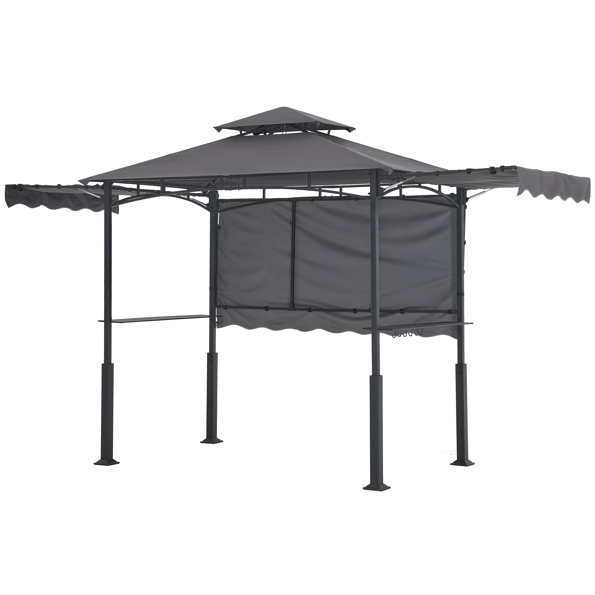 ABCCANOPY 8x5 Outdoor Grill Gazebo with Extra Awning BBQ Gazebo with LED Lights