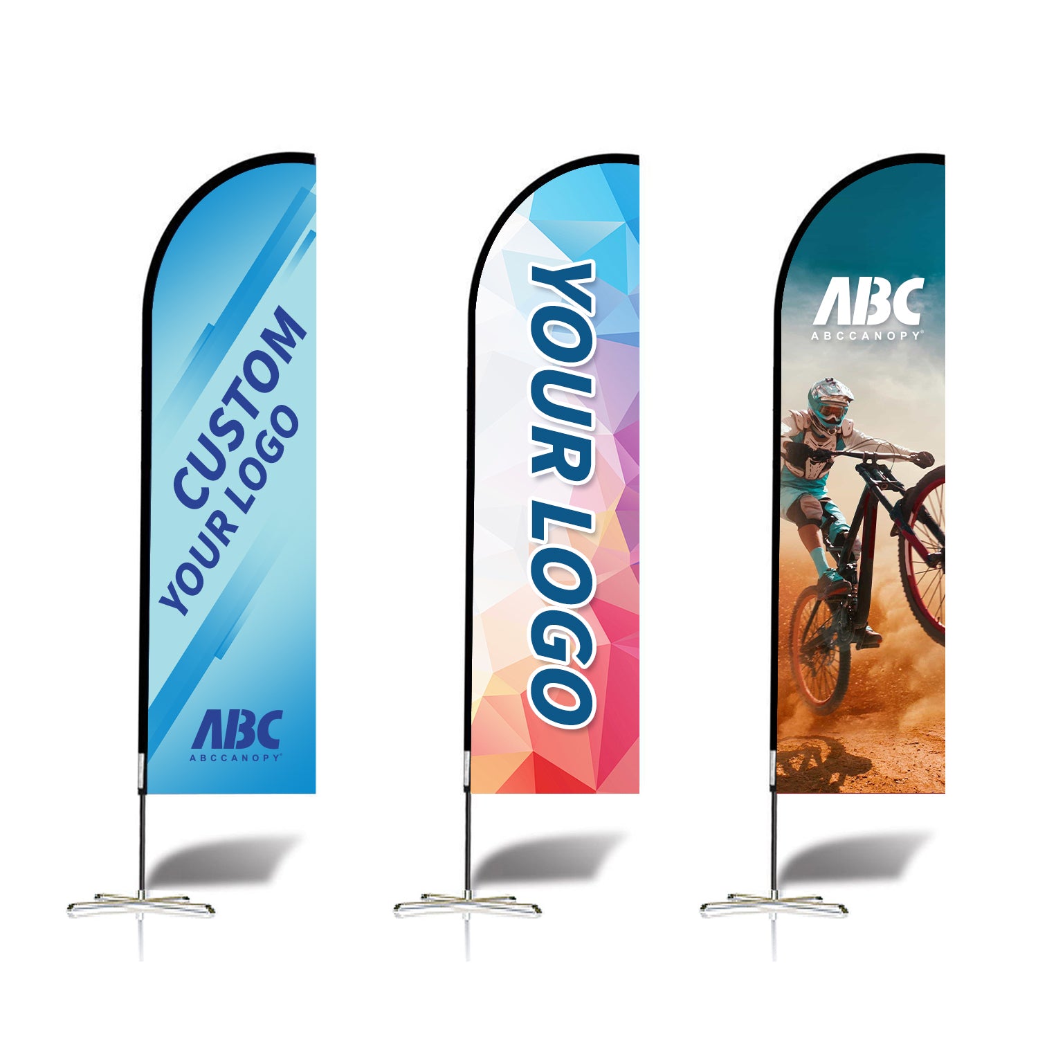 ABCCANOPY Custom Double Sided Teardrop Feather Flag Advertising 8FT/10FT/12FT (1 Flag)