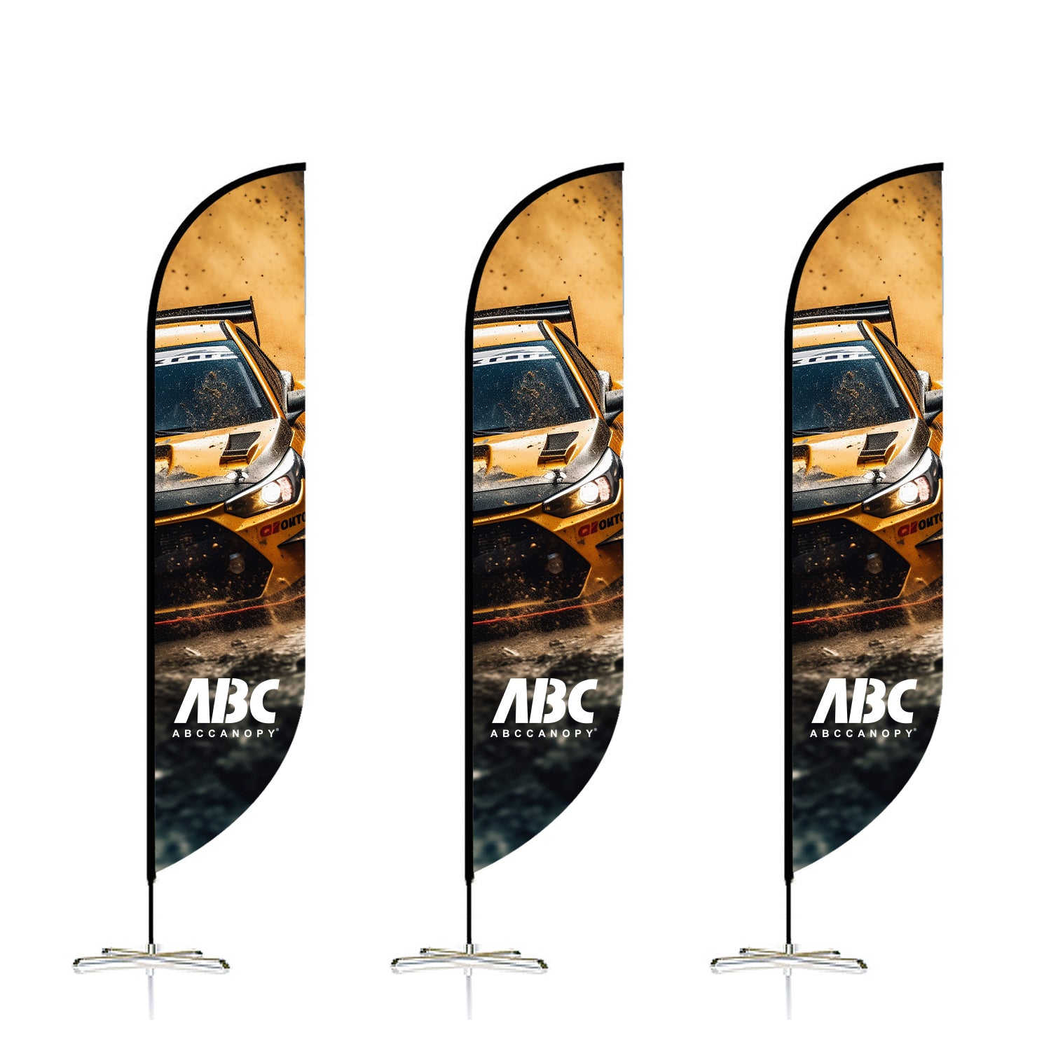 ABCCANOPY Custom Double Sided Teardrop Feather Flag Advertising 8FT/10FT/12FT (1 Flag)