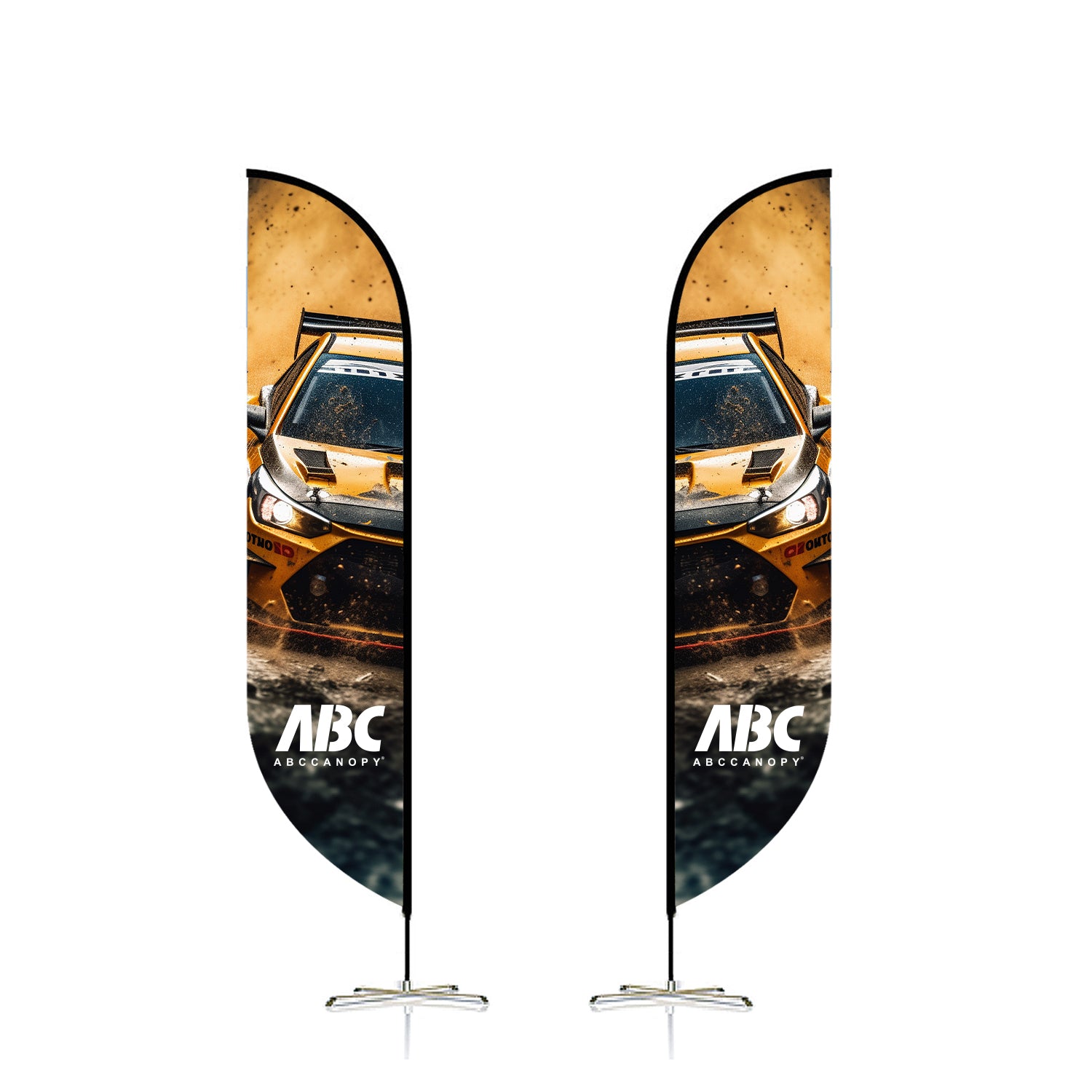 ABCCANOPY Custom Double Sided Teardrop Feather Flag Advertising 8FT/10FT/12FT (1 Flag)