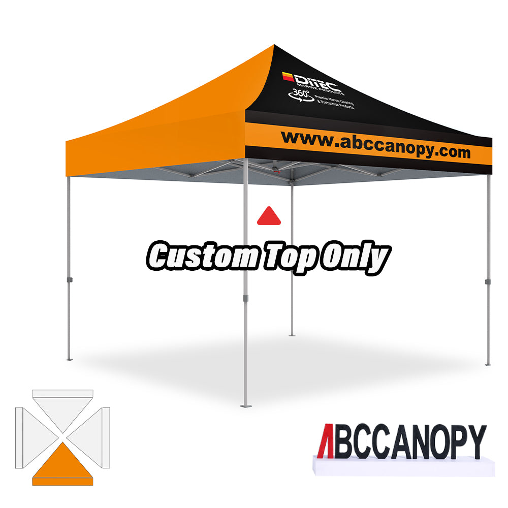 ABCCANOPY Custom Canopy Top with Logo 8x8/10x10/10x15/10x20 (Top Only)