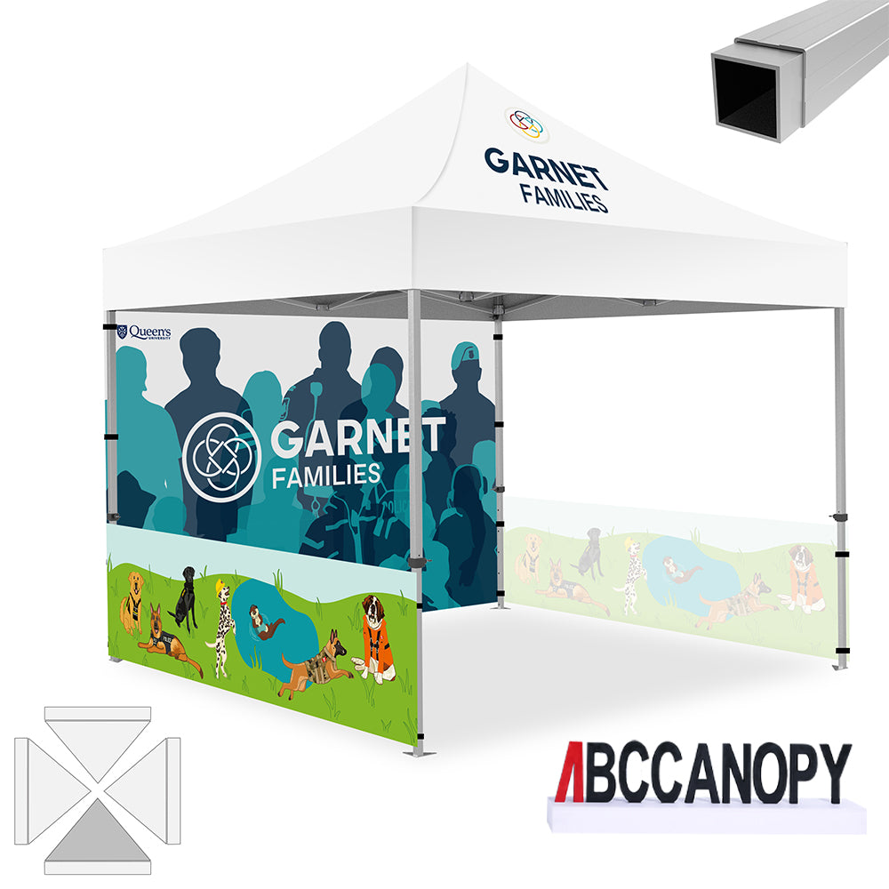 ABCCANOPY 10x10 Custom Canopy Tent with 2 Half Walls
