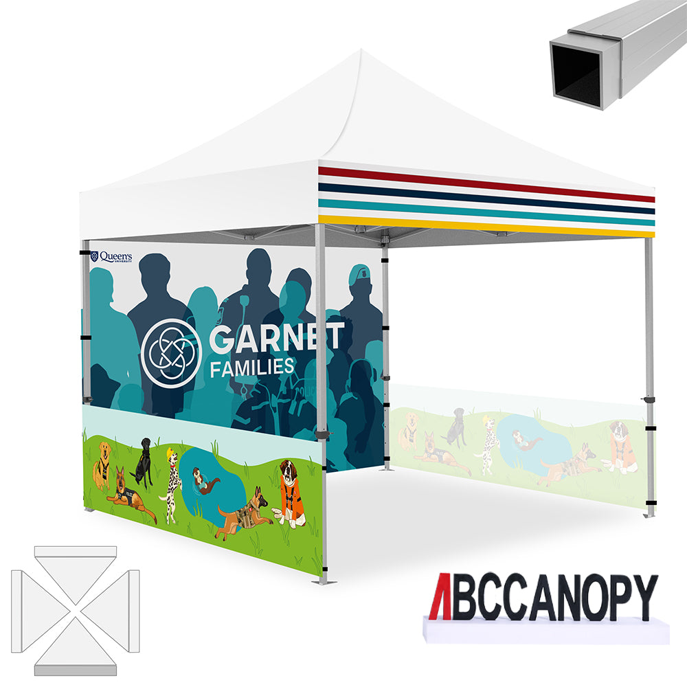 ABCCANOPY 10x10 Custom Canopy Tent with 2 Half Walls
