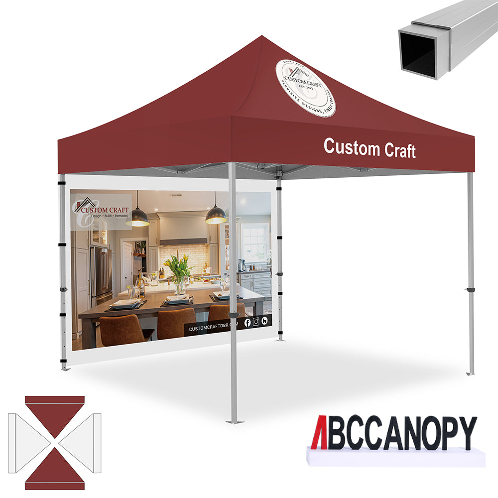 ABCCANOPY Custom Canopy Tent with Back Wall - 10x10