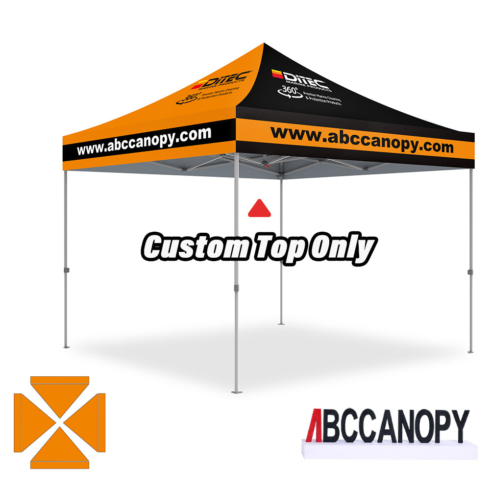 ABCCANOPY Custom Canopy Top with Logo 8x8/10x10/10x15/10x20 (Top Only)