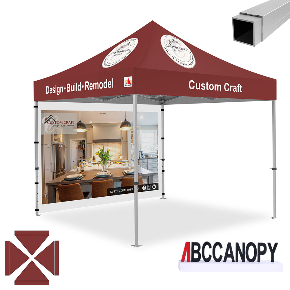 ABCCANOPY Custom Canopy Tent with Back Wall - 10x10