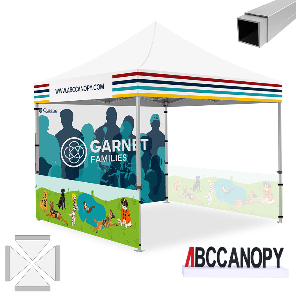 ABCCANOPY 10x10 Custom Canopy Tent with 2 Half Walls