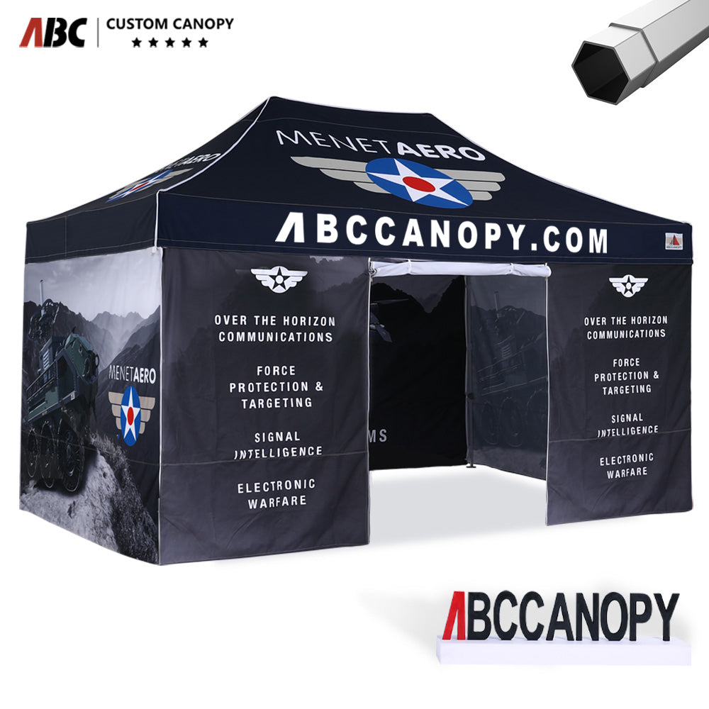 S2 Premium Heavy Duty Pop Up 10x15 Custom Personalized Canopy Tent