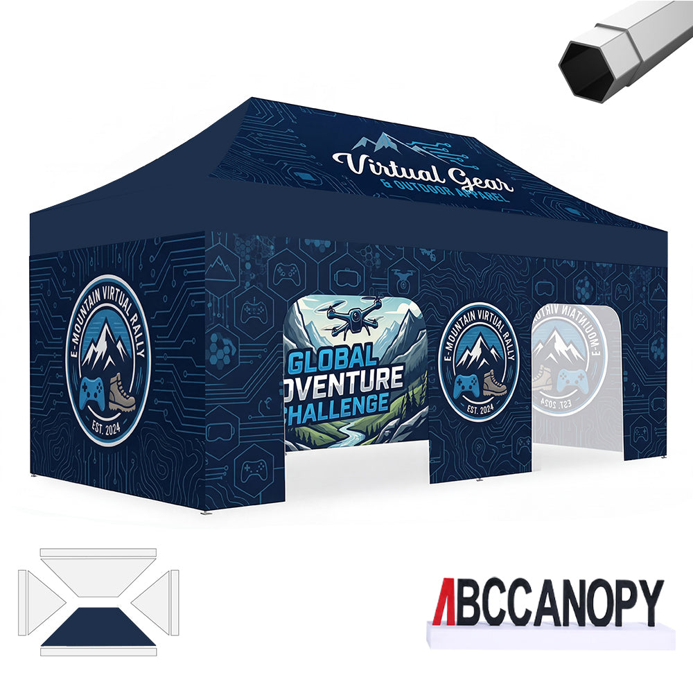ABCCANOPY Custom Canopy Tent Heavy Duty Pop Up Shelter (S1 Nova Base™-Frame) - 8x8, 10x10, 10x15, 10x20