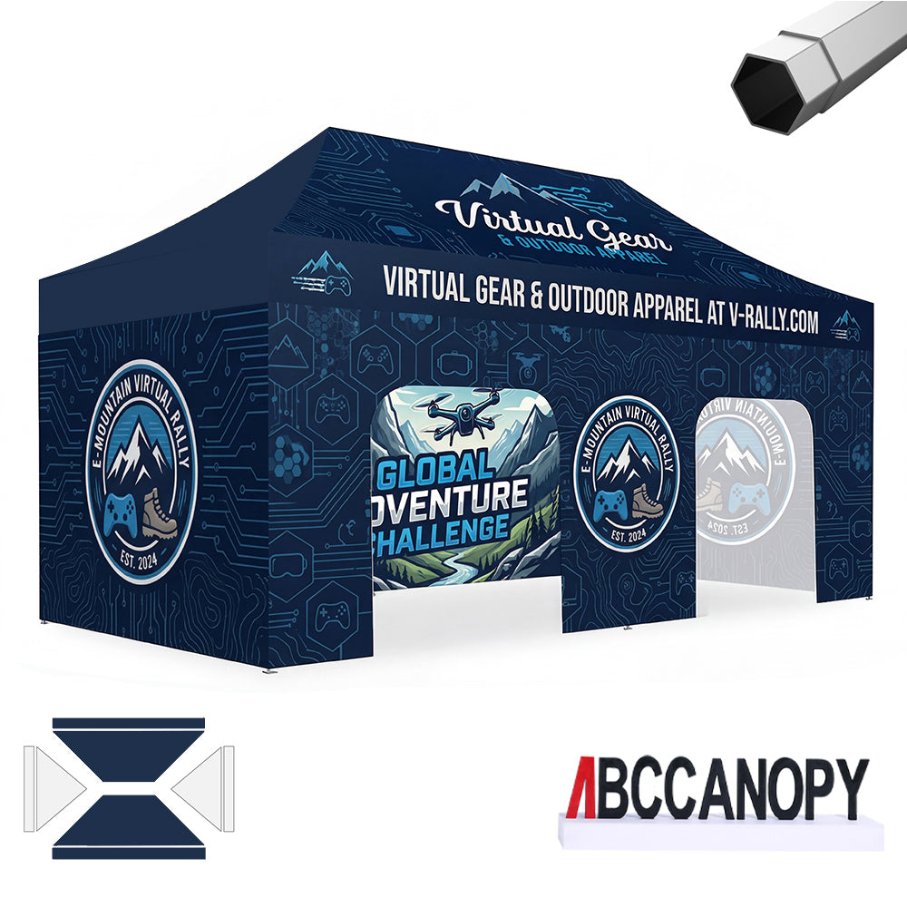 ABCCANOPY Custom Canopy Tent Heavy Duty Pop Up Shelter (S1 Nova Base™-Frame) - 8x8, 10x10, 10x15, 10x20