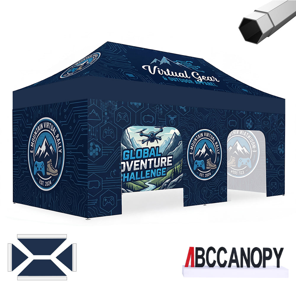 ABCCANOPY Custom Canopy Tent Heavy Duty Pop Up Shelter (S1 Nova Base™-Frame) - 8x8, 10x10, 10x15, 10x20