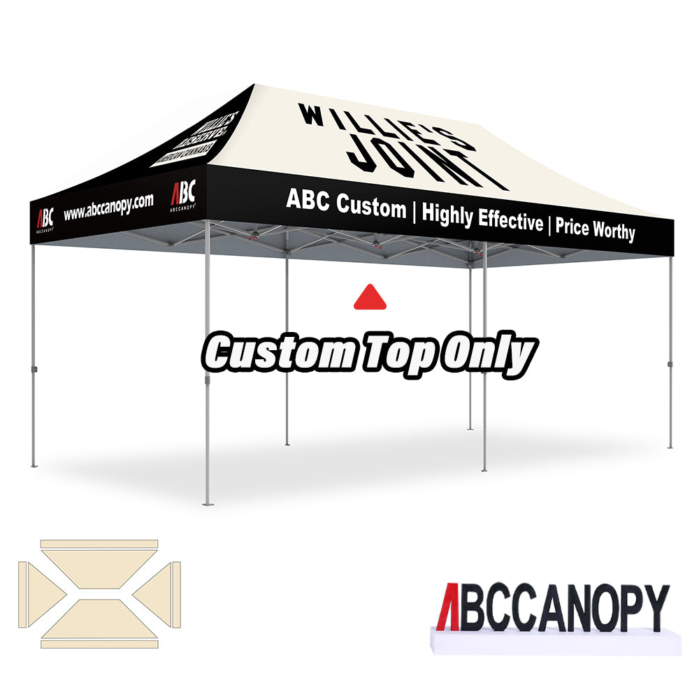 ABCCANOPY Custom Canopy Top with Logo 8x8/10x10/10x15/10x20 (Top Only)