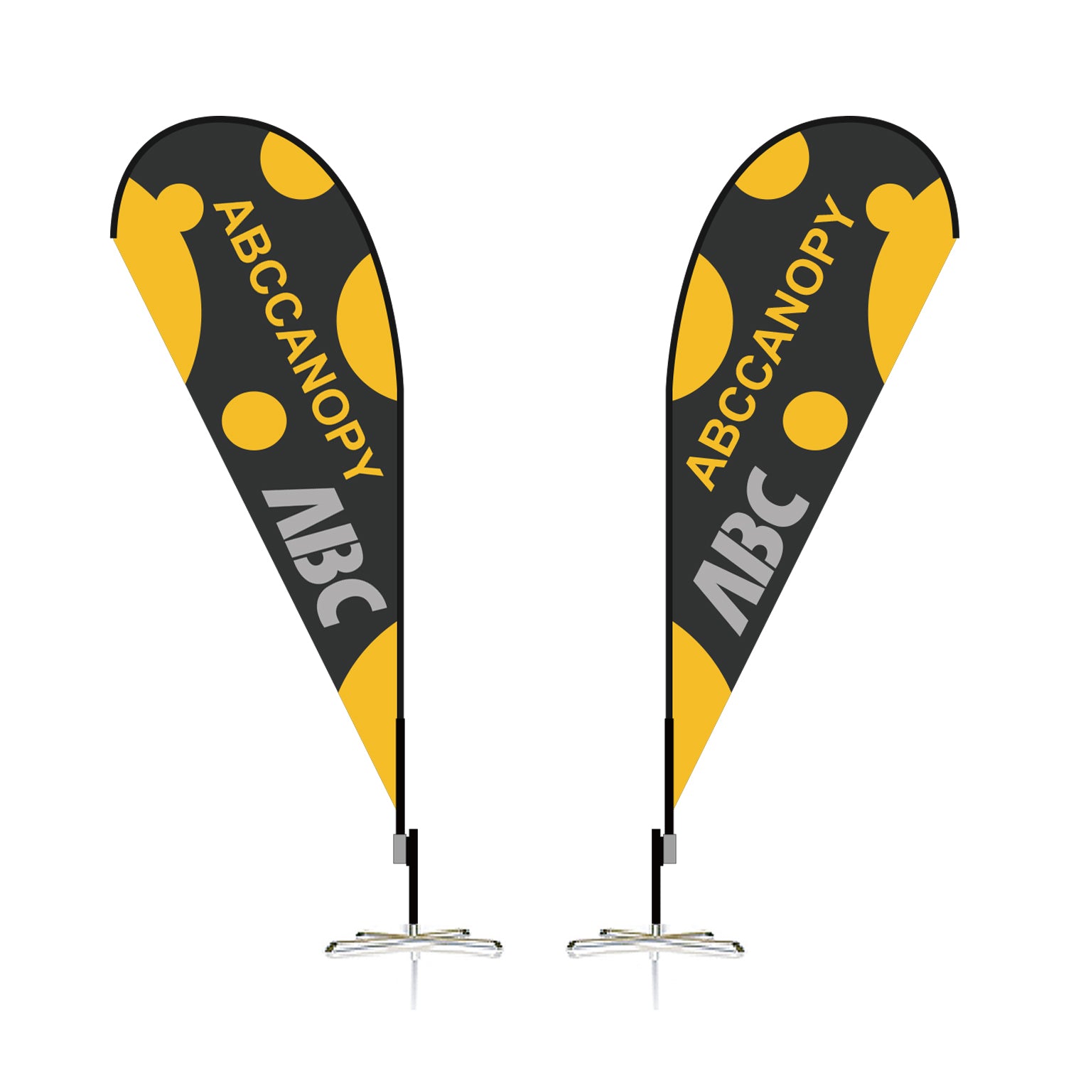 ABCCANOPY Custom Double Sided Teardrop Feather Flag Advertising 8FT/10FT/12FT (1 Flag)