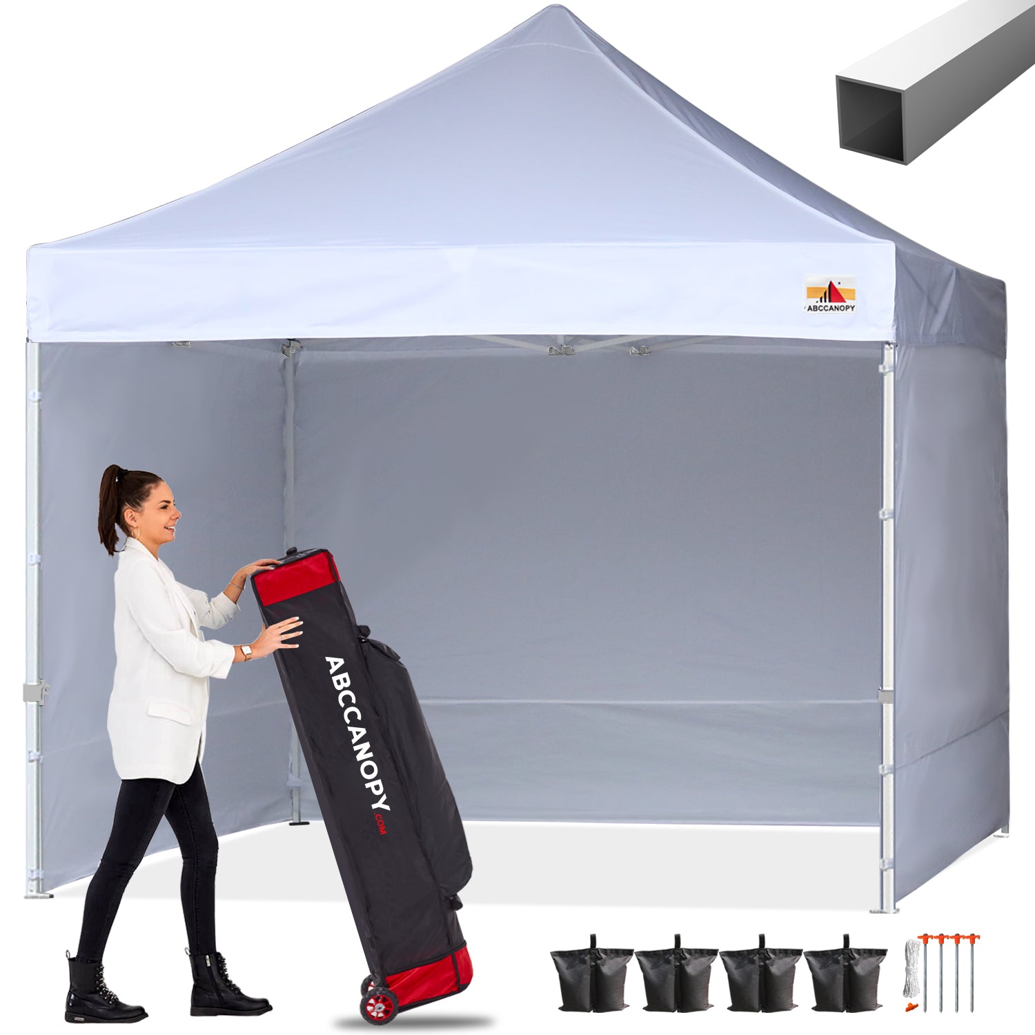 ABCCANOPY S1 Commercial Pop Up Canopy Tent with Sidewalls - 10x10, 10x15, 10x20