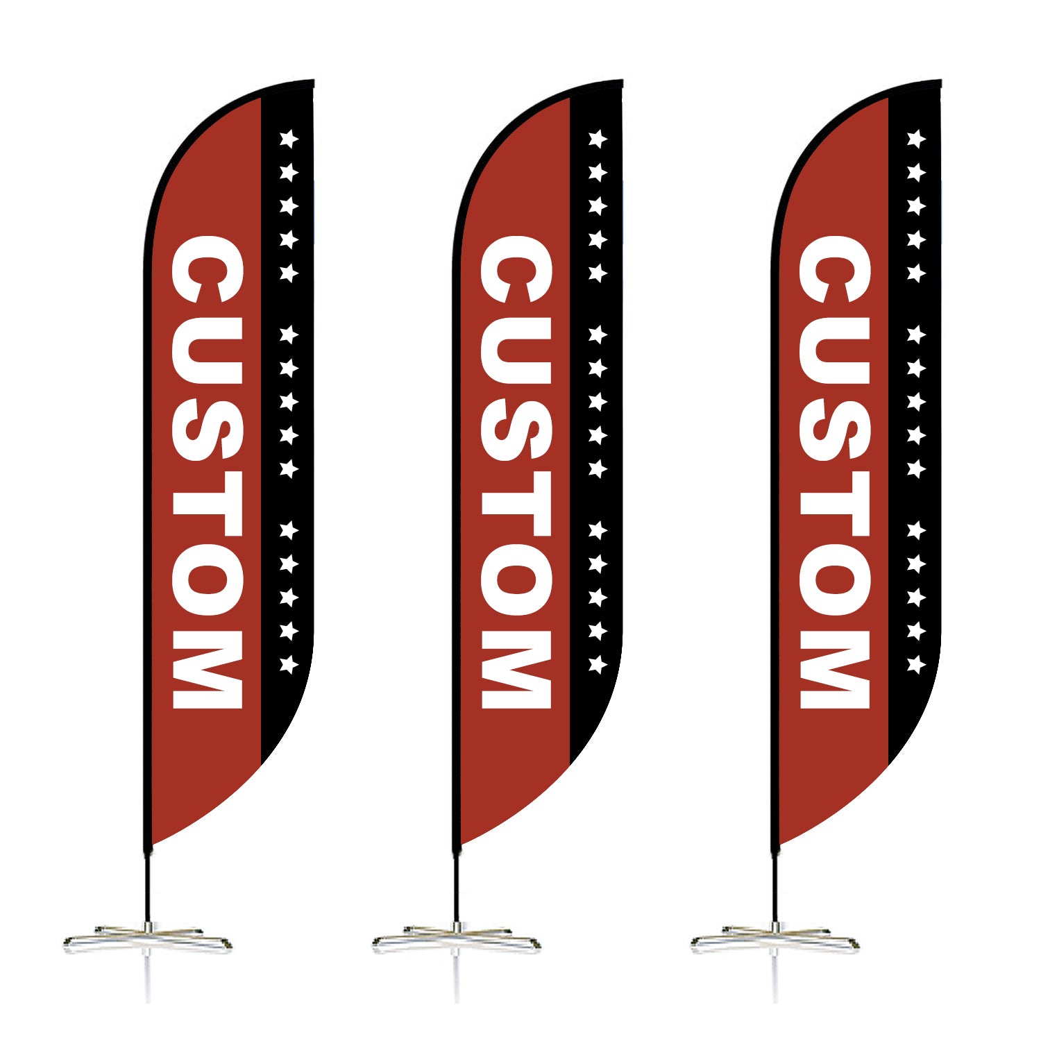 ABCCANOPY Custom Double Sided Teardrop Feather Flag Advertising 8FT/10FT/12FT (1 Flag)