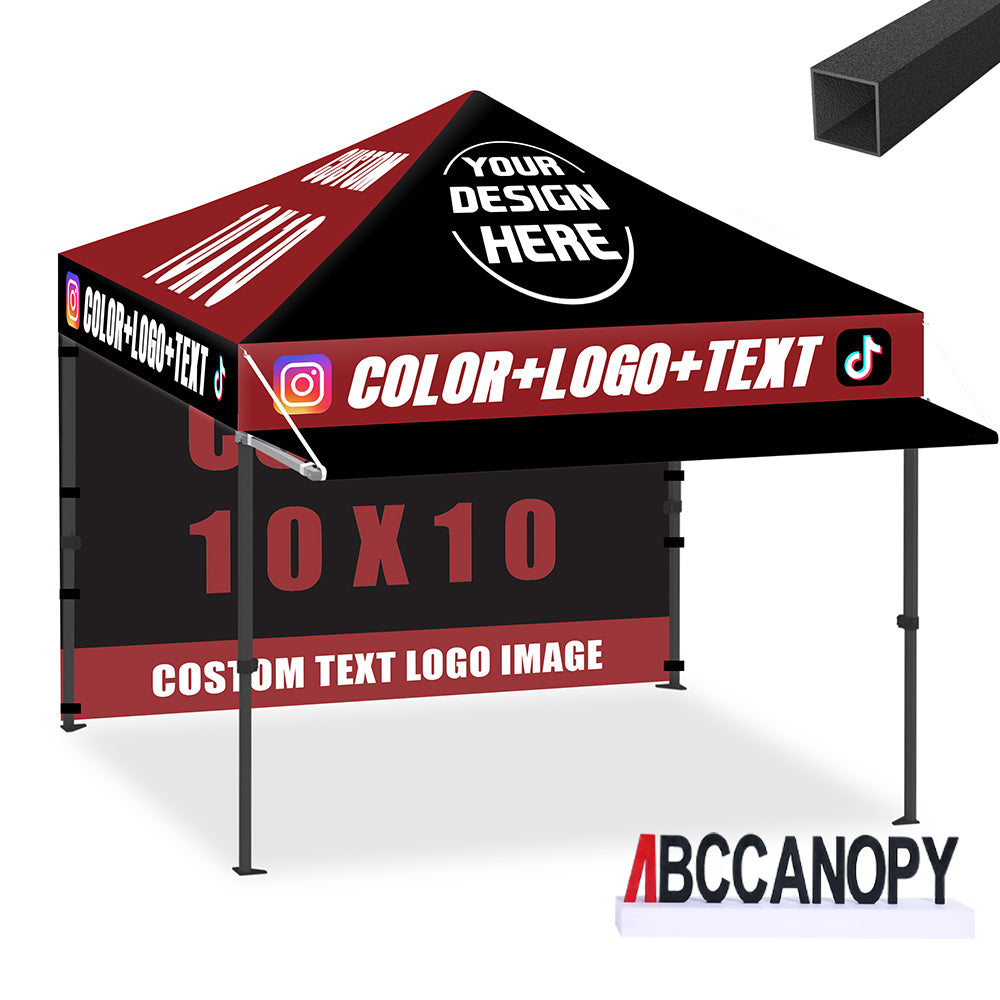 ABCCANOPY 10x10 Custom Pop Up Canopy Tent with Awning & Sidewalls (S1 Nova Base™-Lite)
