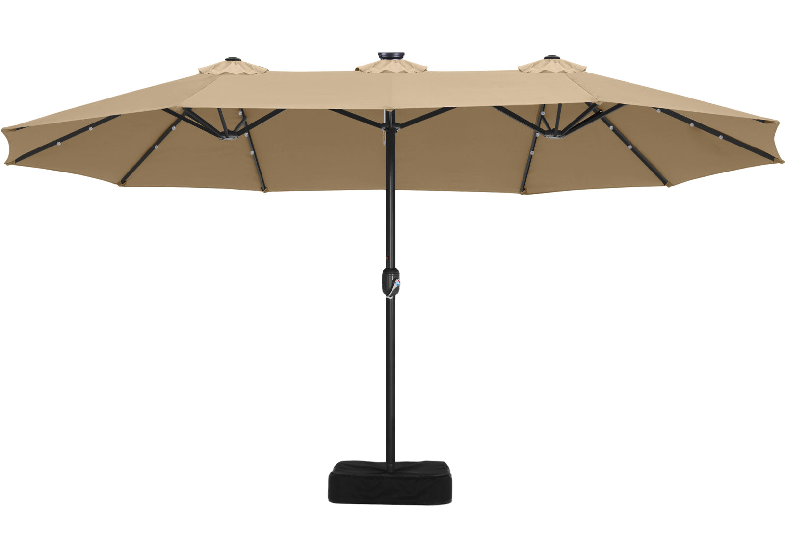 abccanopy rectangular solar patio umbrella ABCCANOPY 15FT Double Sided Pool Umbrella with Base, Outdoor Porch Umbrella for Poolside, Lawn, Backyard (Green)