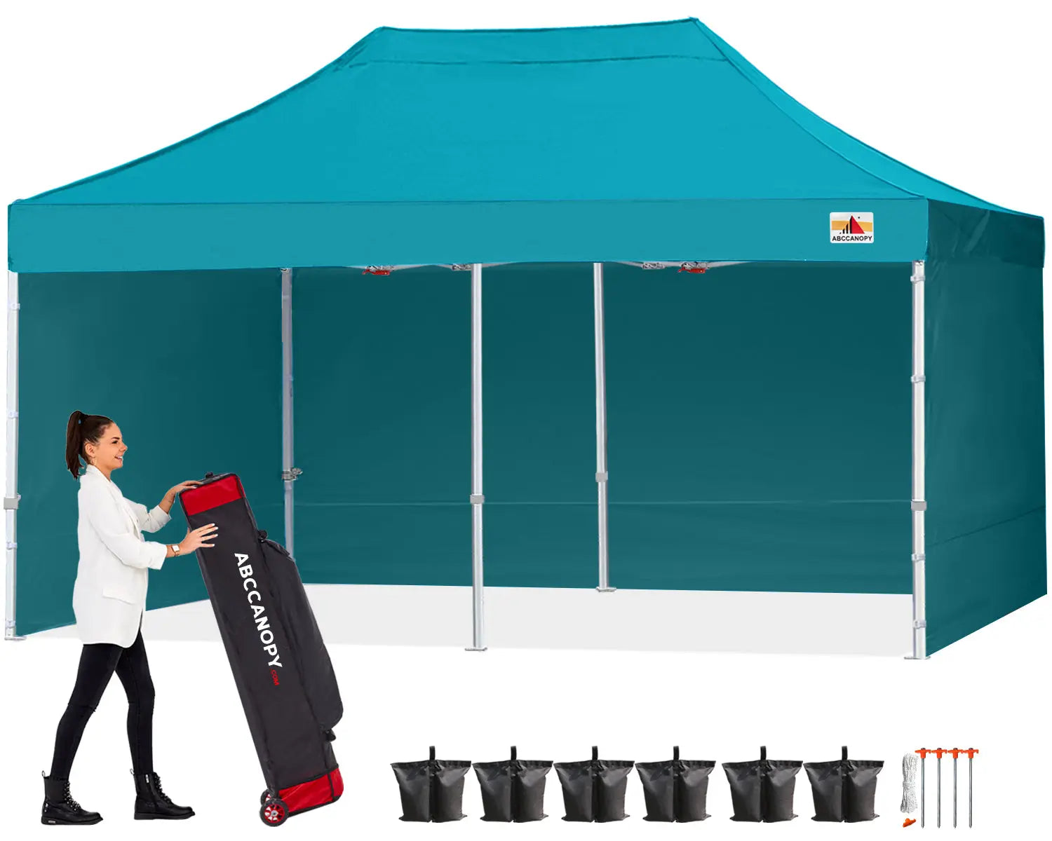 ABCCANOPY S1 Commercial Pop Up Canopy Tent with Sidewalls - 10x10, 10x15, 10x20
