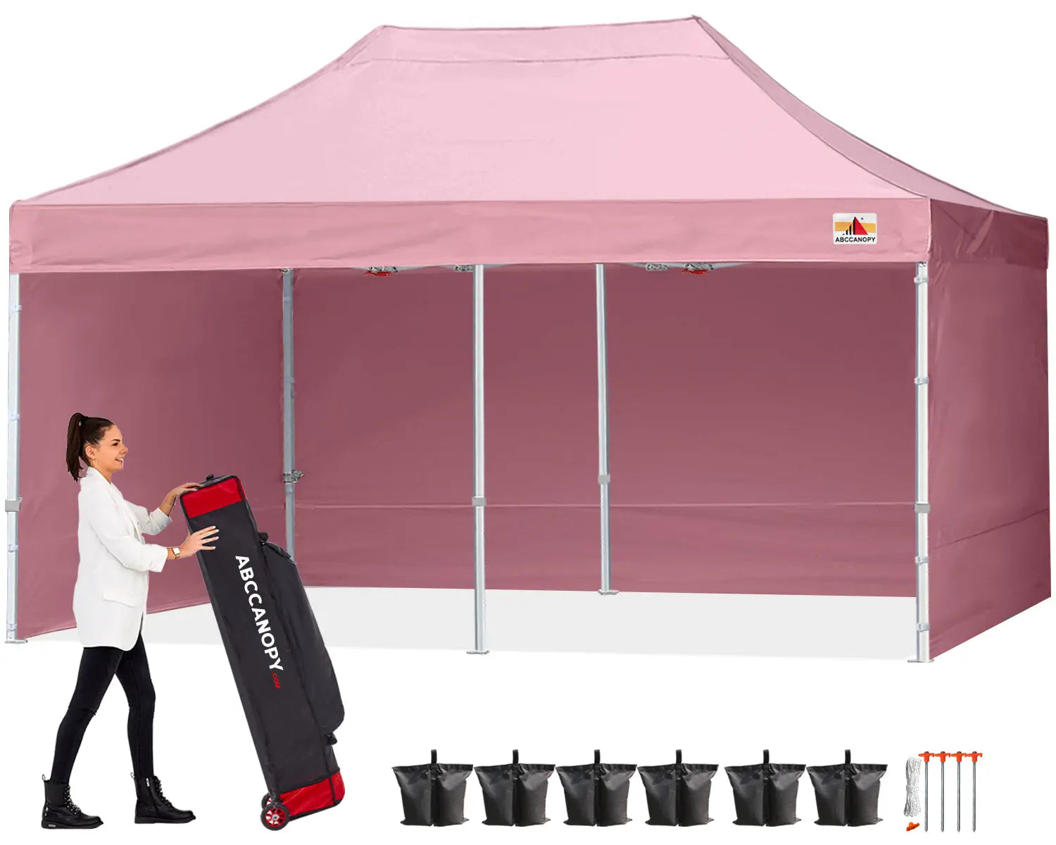 ABCCANOPY S1 Commercial Pop Up Canopy Tent with Sidewalls - 10x10, 10x15, 10x20