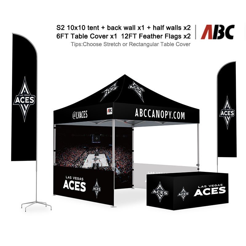 ABCCANOPY 10x10 Custom Canopy Heavy Duty Full Case Vision Super Value Package (S1 Nova Base™-Frame)