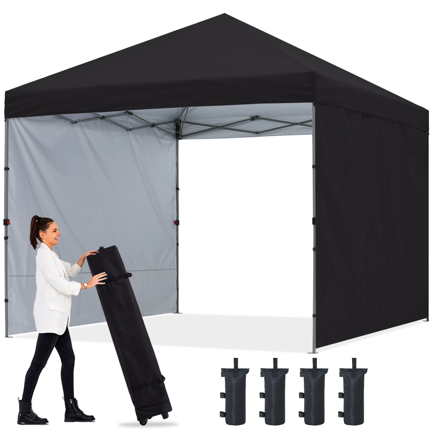 ez up tent ABCCANOPY Outdoor Easy Pop up 10x10/8x8/6x6 Canopy Tent With 2 Sun Walls 8x8 / Olive Green