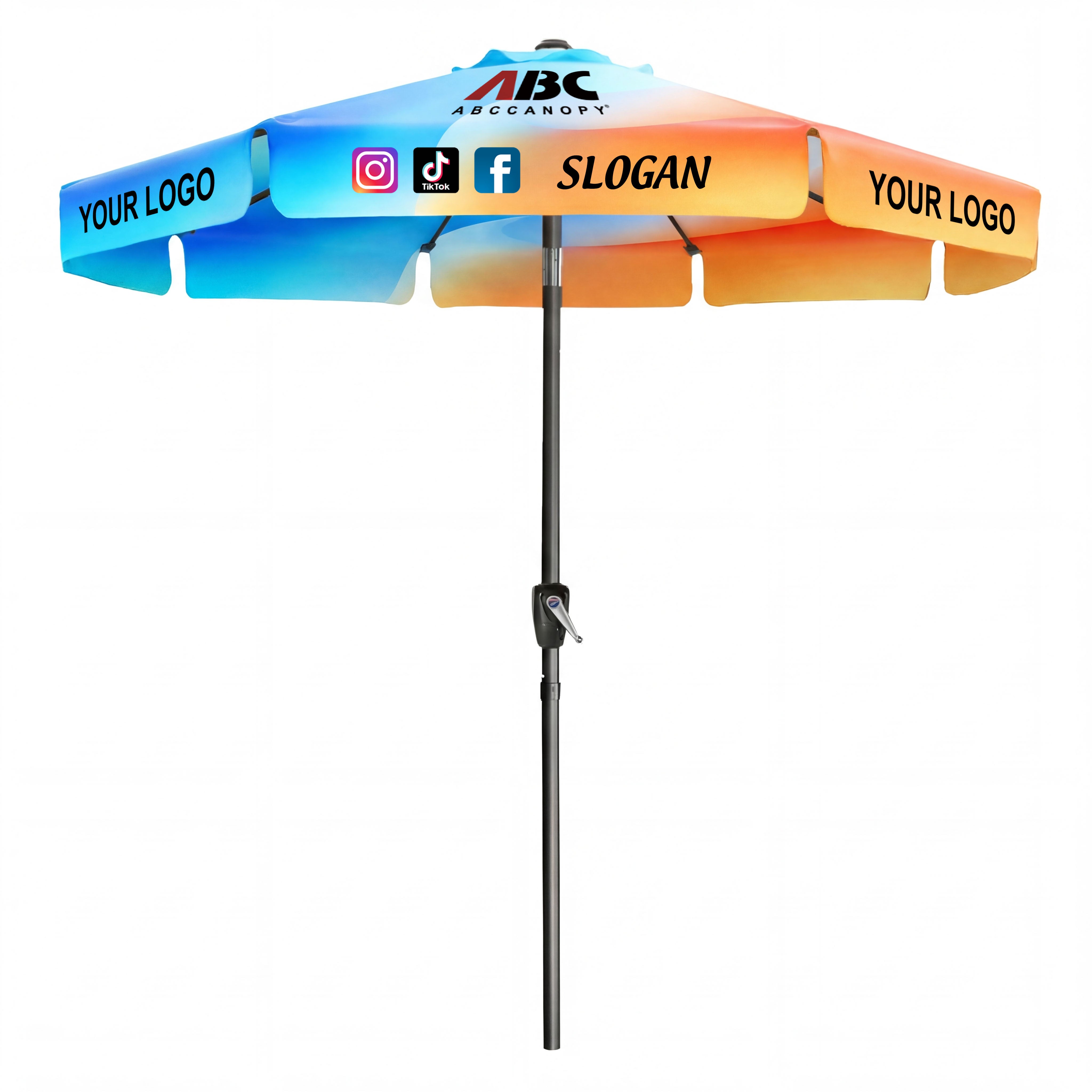 ABCCANOPY Custom Market Umbrella with Valance 7.5FT/9FT/10FT