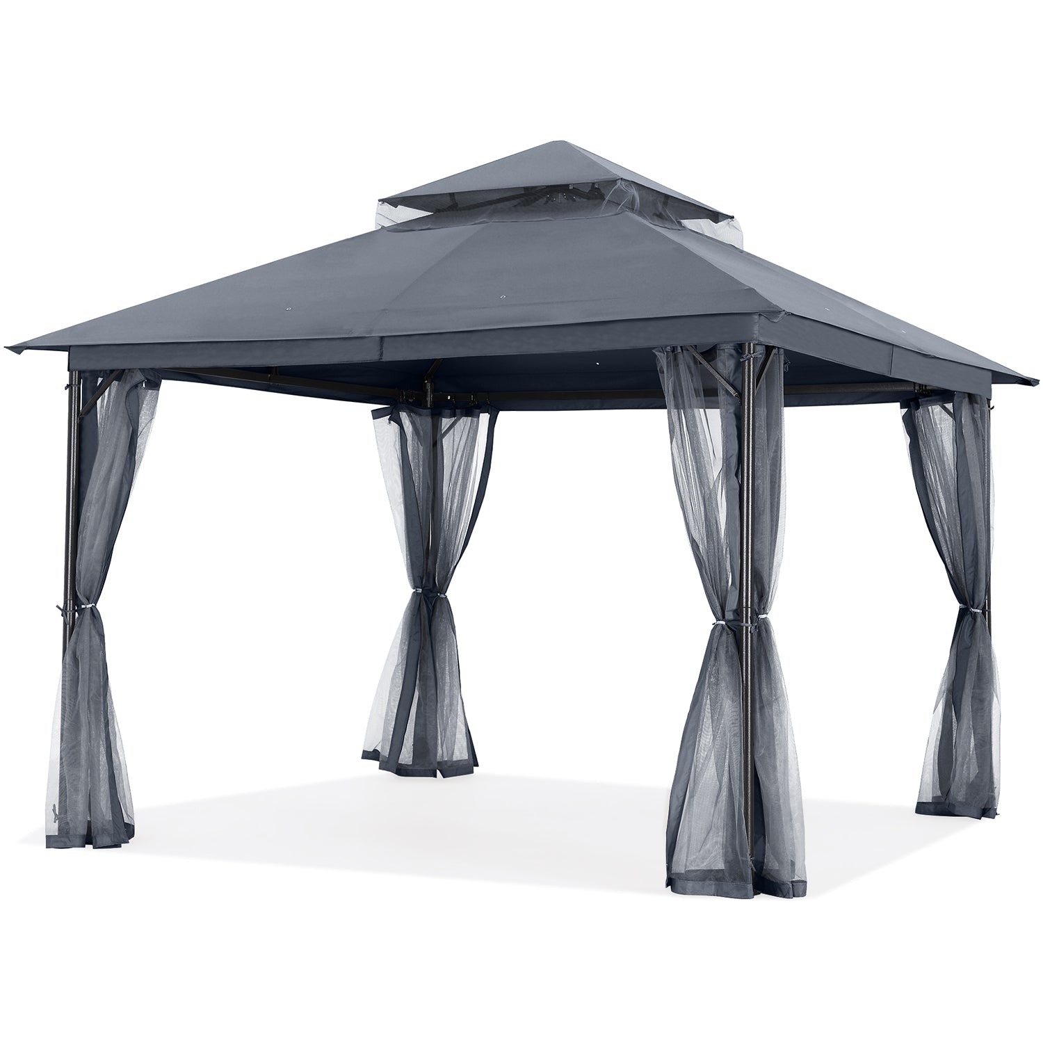 ABCCANOPY Outdoor Patio Gazebo Double Roof Canopy with Mosquito Netting - 11x11, 11x13