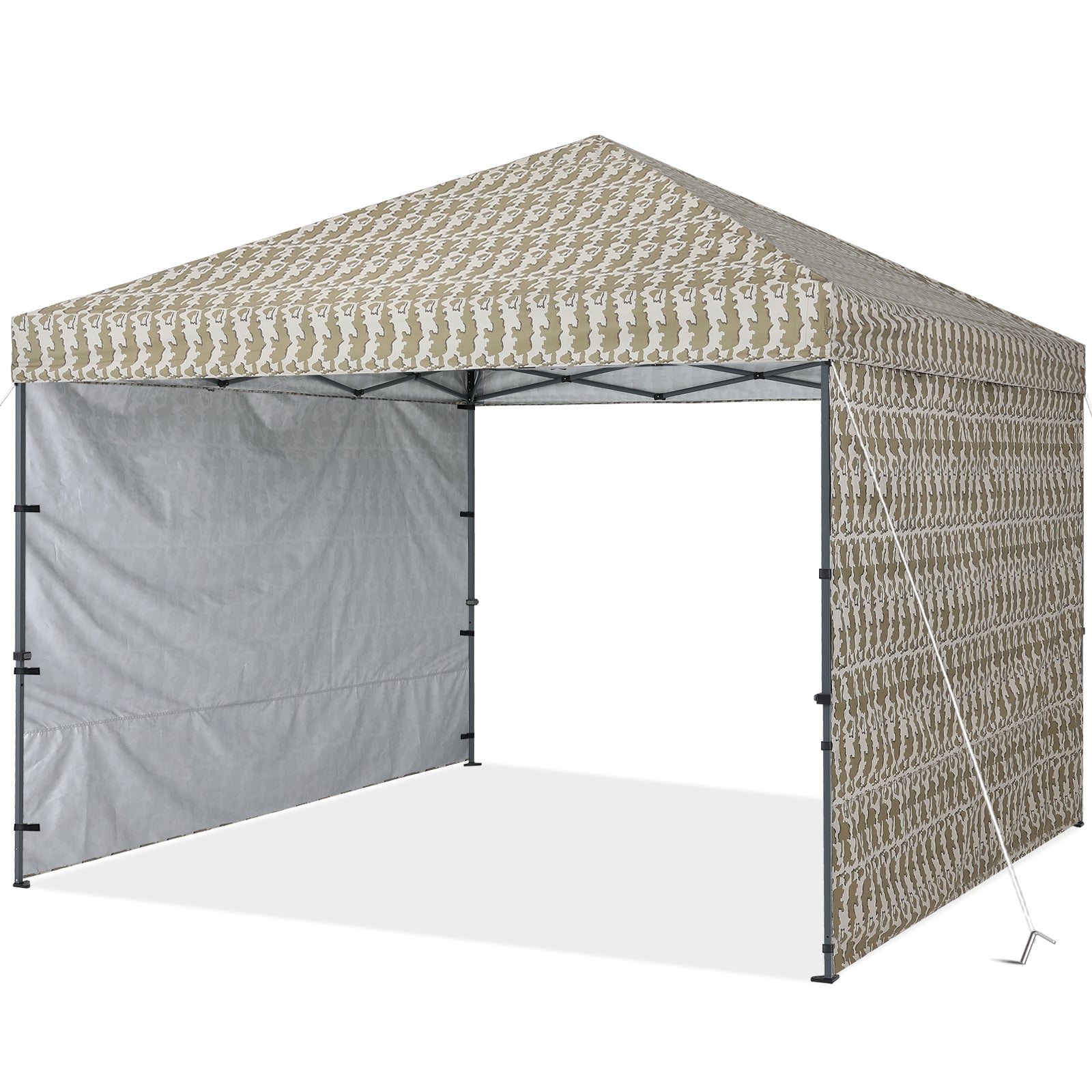 Outdoor Easy Pop up 10x10 Canopy Tent With Graphic Print and 2 Sun Walls