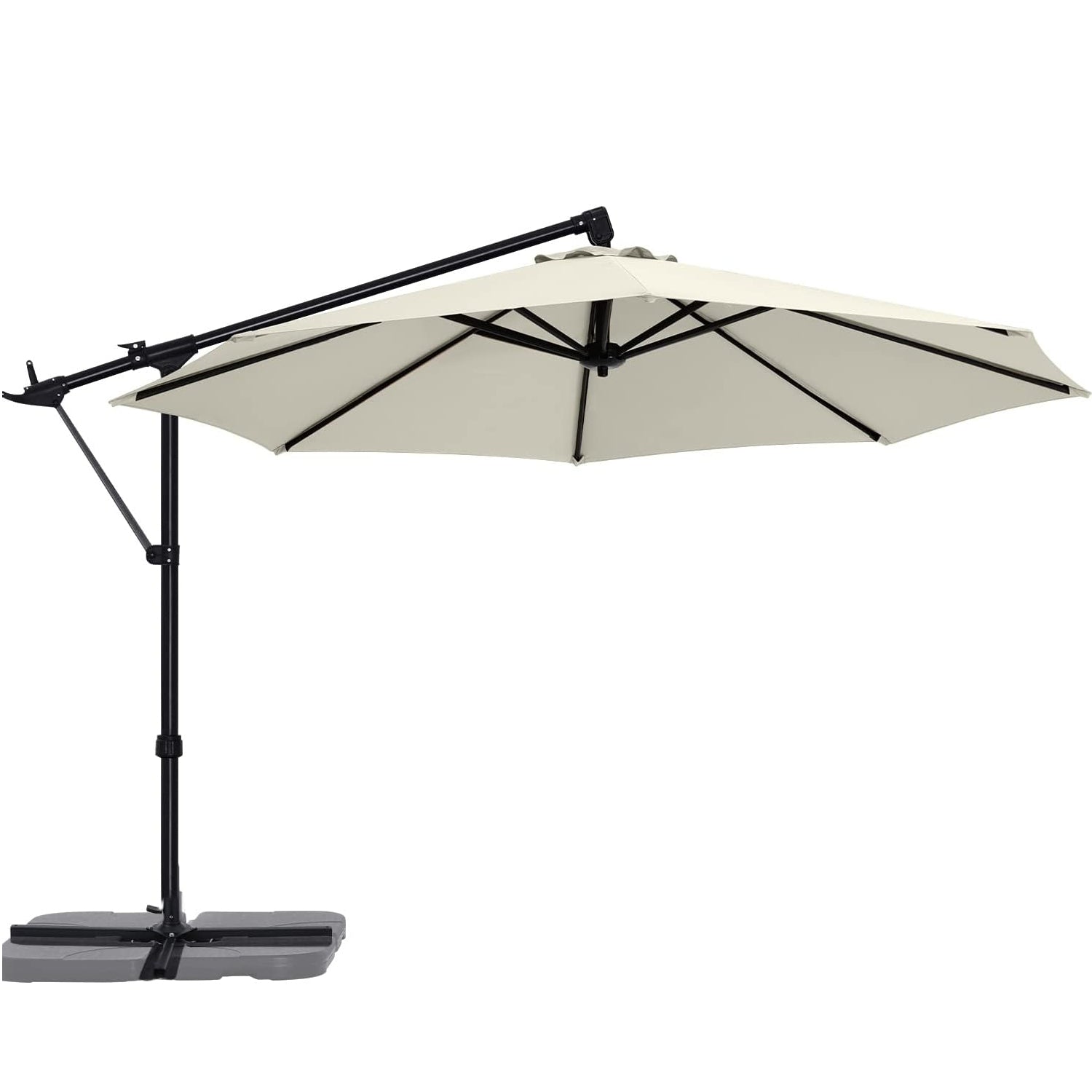 cobana 10 ft patio umbrella offset hanging ELM 10" Cantilever w/ 4-Piece Base Weights Included, Coffee This half patio umbrella can meet your need for shading your windows or doors against the heavy sunshine without blocking all light comes inside the room Costway 10FT Patio Offset Hanging