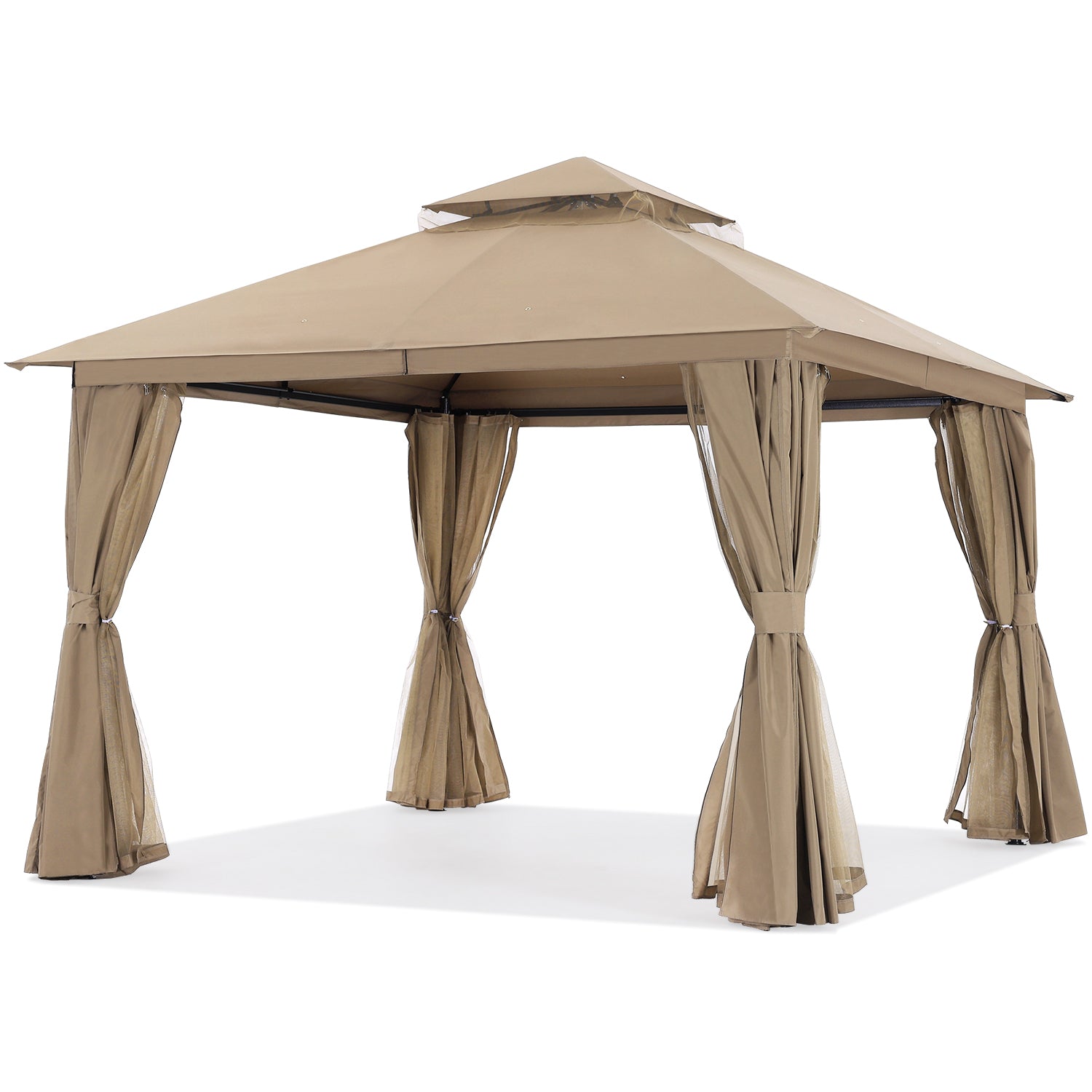 ABCCANOPY Outdoor Patio Gazebo with Mosquito Netting & Curtain 9x9, 11x11