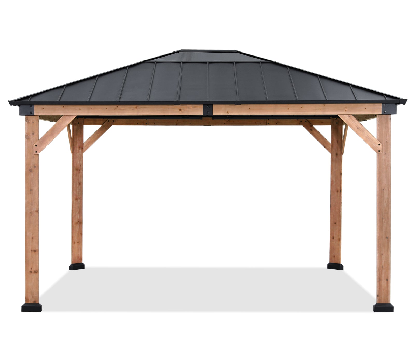 ABCCANOPY Outdoor 11x11/11x13 Wooden Gazebo with Hardtop Metal Roof