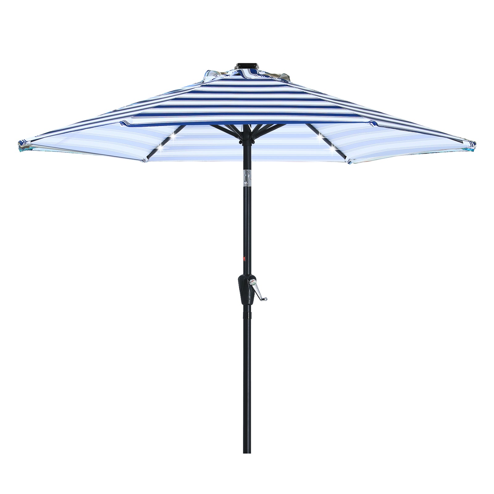 ABCCANOPY Outdoor Solar Patio Umbrella 7.5FT with 32 LED Lights 6 Ribs