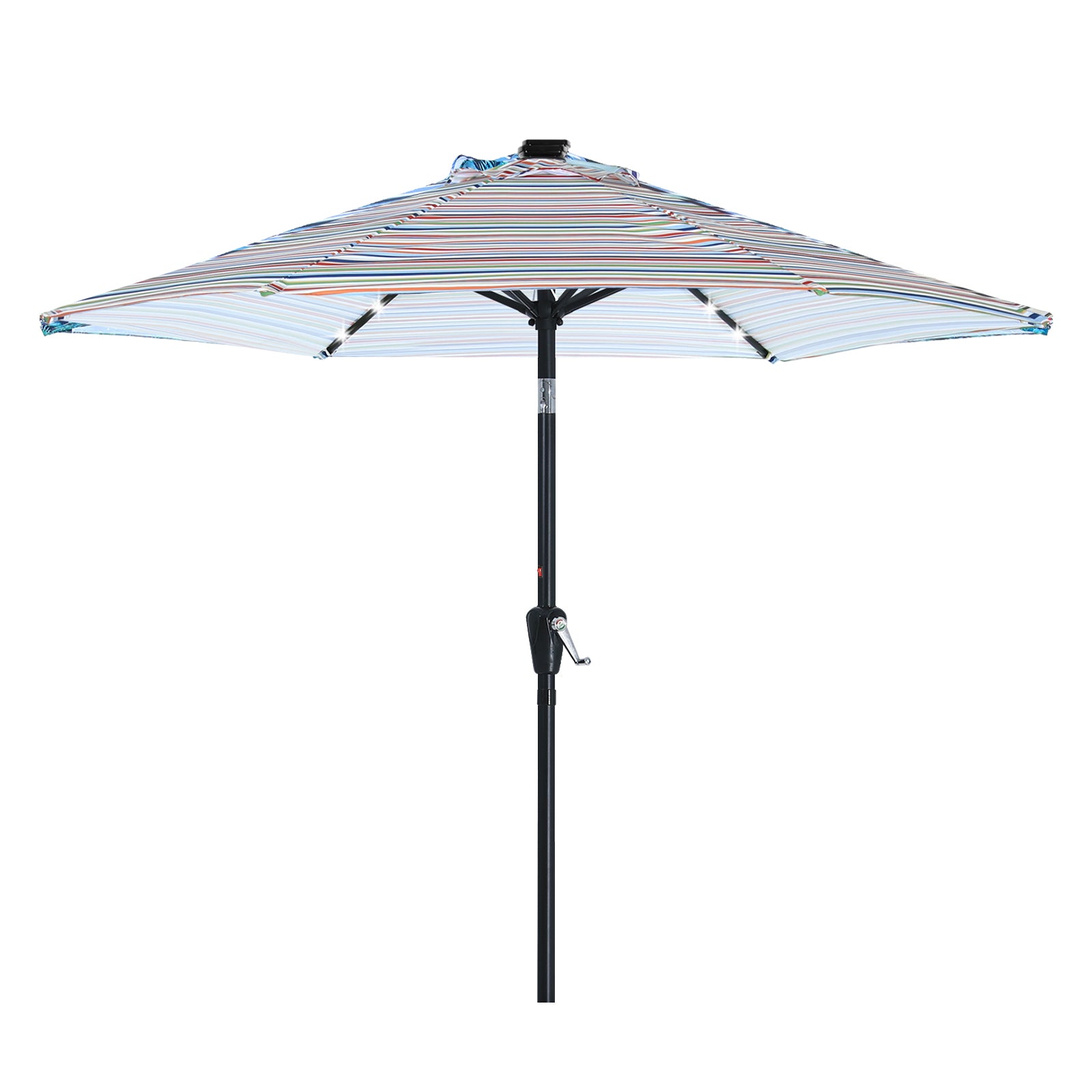 ABCCANOPY Outdoor Solar Patio Umbrella 7.5FT with 32 LED Lights 6 Ribs