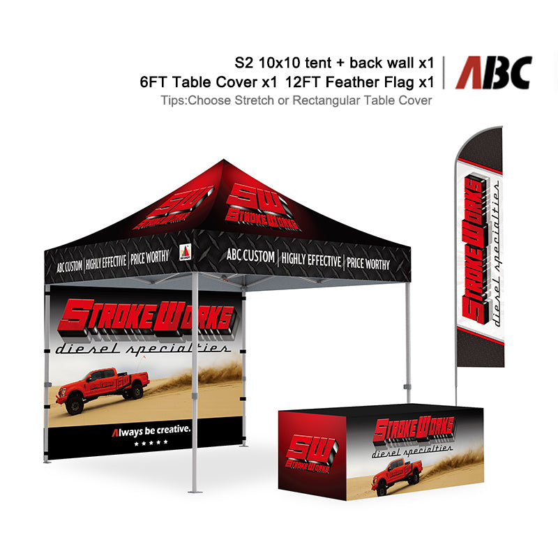 ABCCANOPY 10x10 Custom Canopy Heavy Duty Full Case Vision Super Value Package (S2 Premium)
