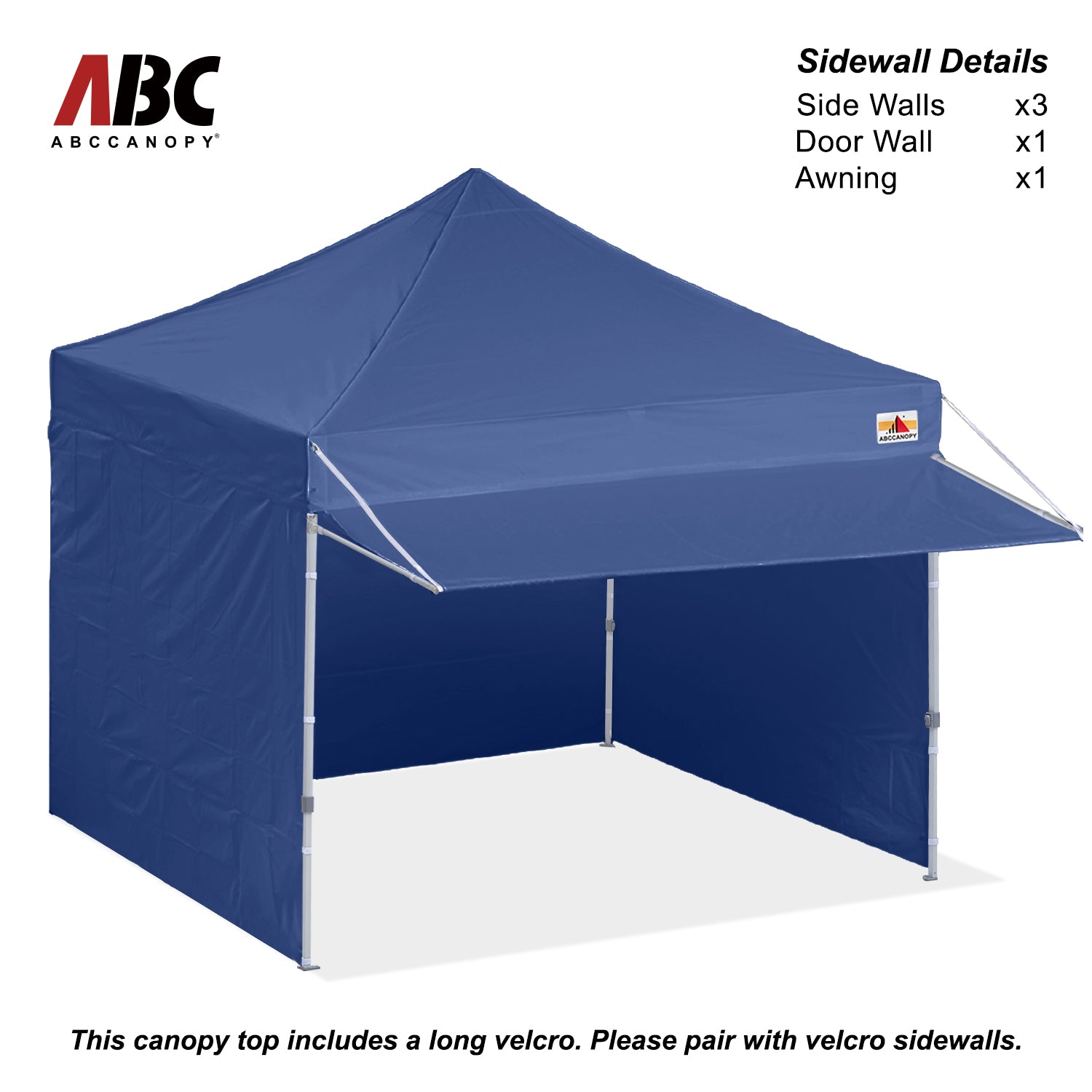 ABCCANOPY S1 Commercial Pop Up Canopy Tent with Awning and Sidewalls - 10x10, 10x20