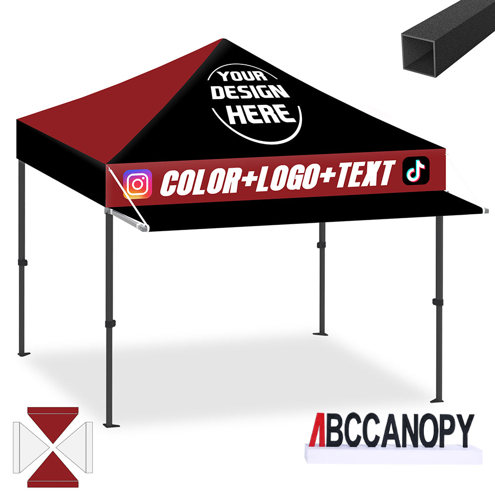 ABCCANOPY 10x10 Custom Pop Up Canopy Tent with Awning & Sidewalls (S1 Nova Base™-Lite)