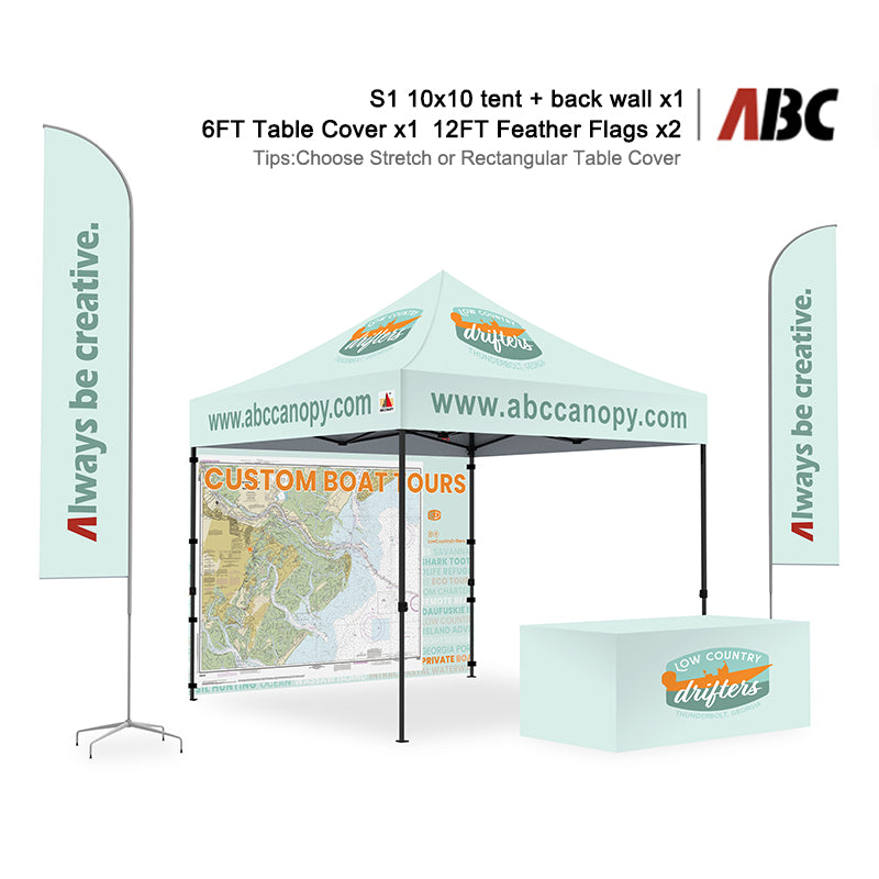 ABCCANOPY 10x10 Custom Canopy Full Case Vision Super Value Package (S1 Commercial)