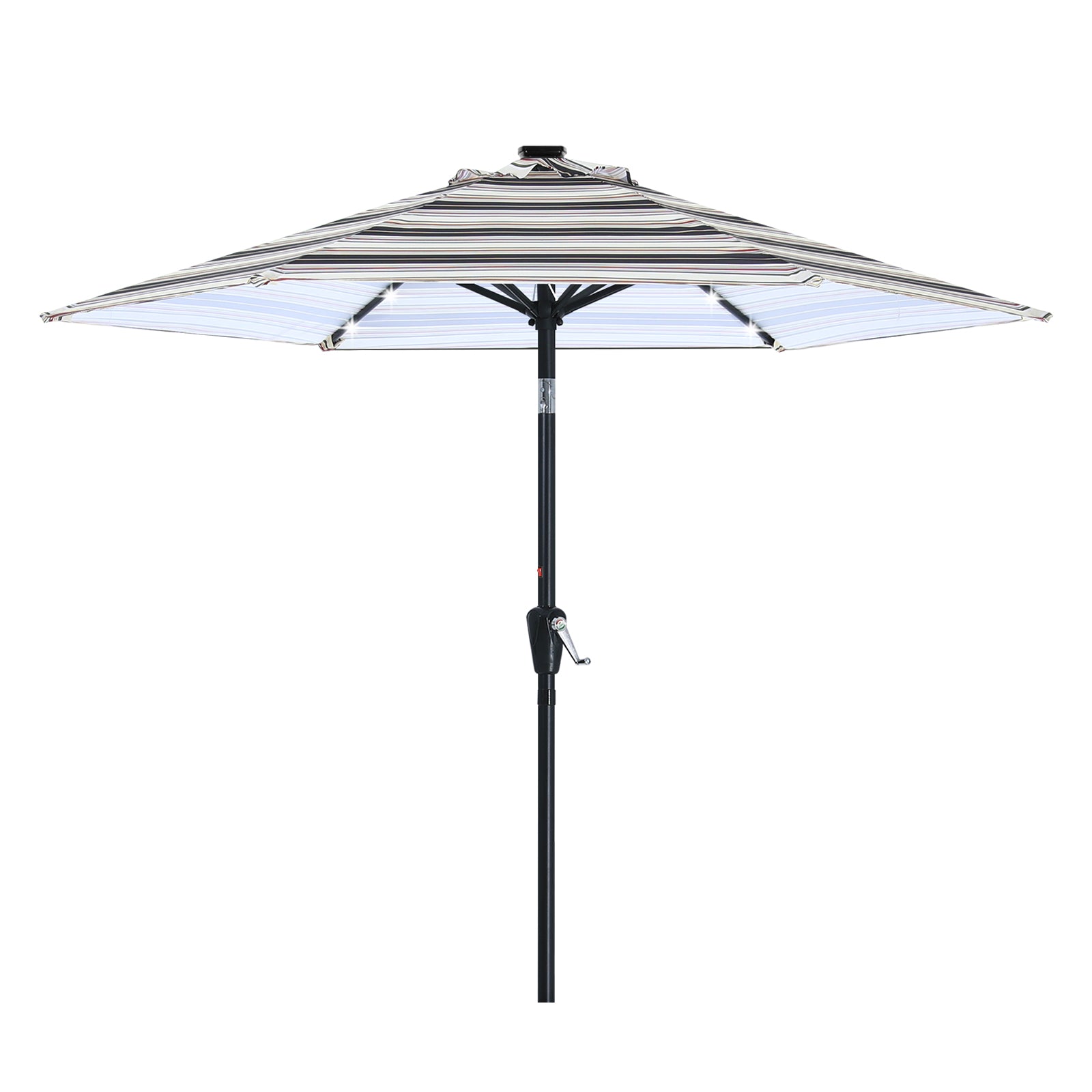 ABCCANOPY Outdoor Solar Patio Umbrella 7.5FT with 32 LED Lights 6 Ribs