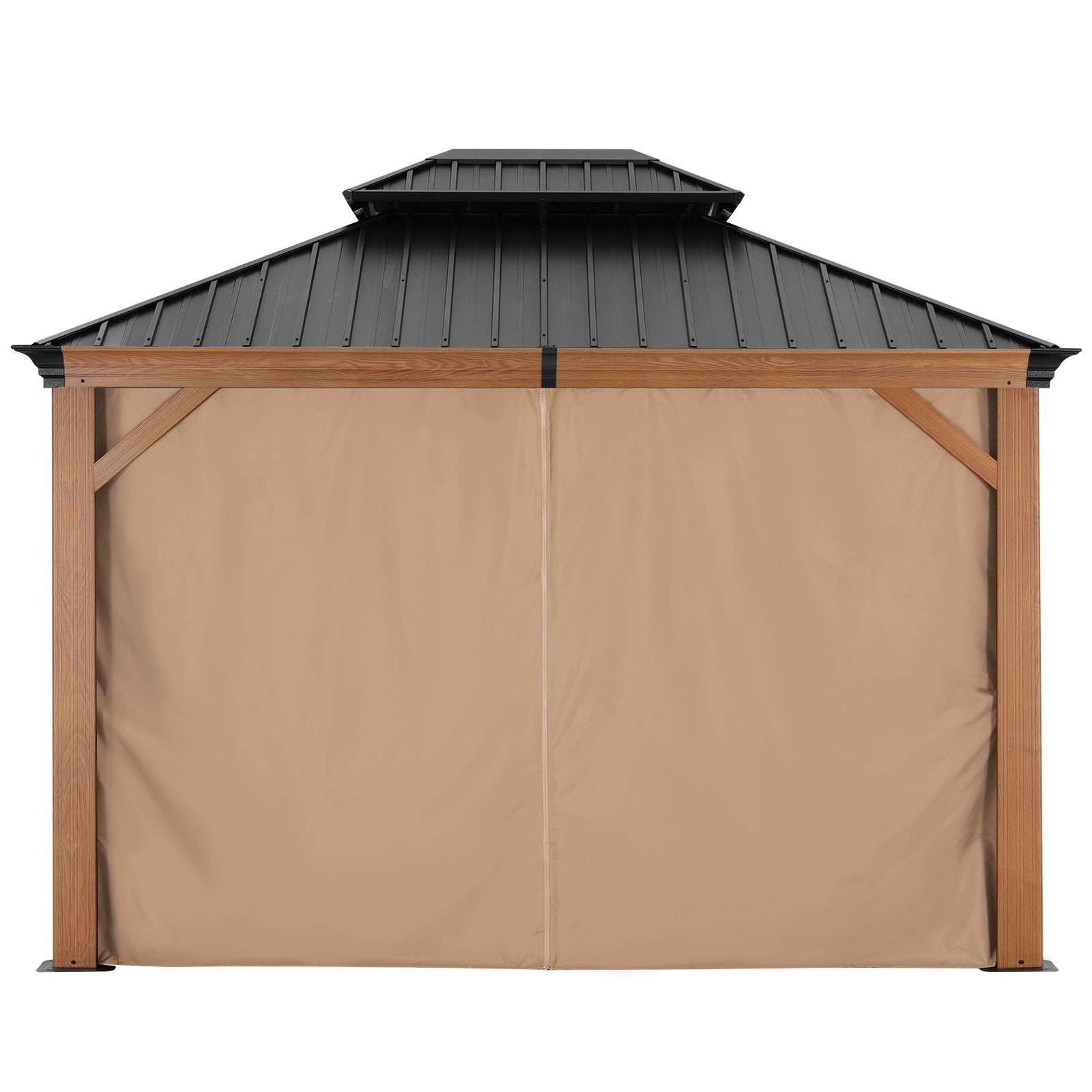 ABCCANOPY Hardtop Gazebo Outdoor Permanent Double Top Gazebo with Netting