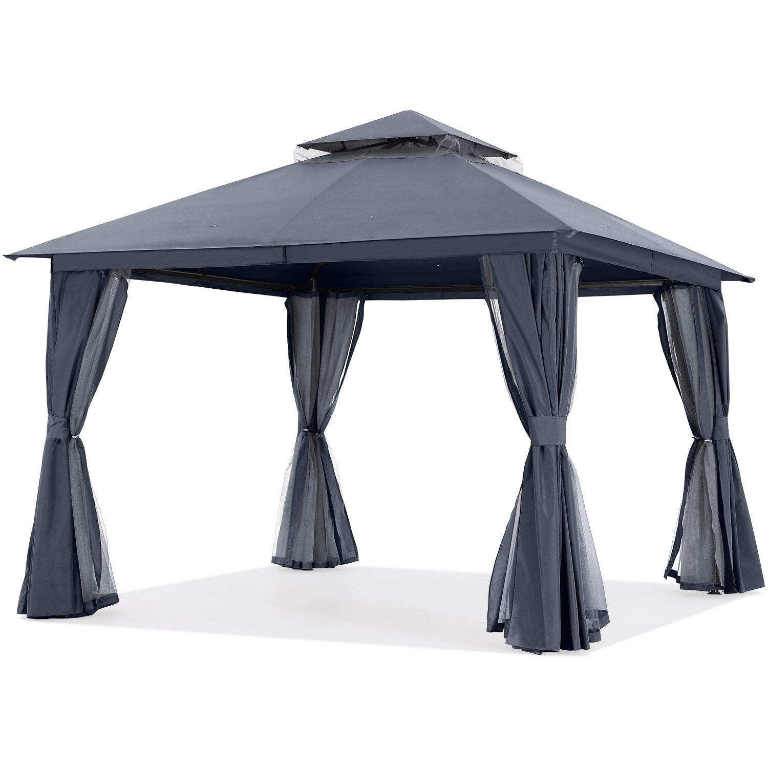 ABCCANOPY Outdoor Patio Gazebo with Mosquito Netting & Curtain 9x9, 11x11