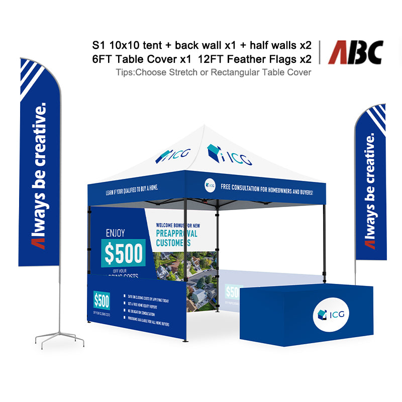 ABCCANOPY 10x10 Custom Canopy Full Case Vision Super Value Package (S1 Commercial)