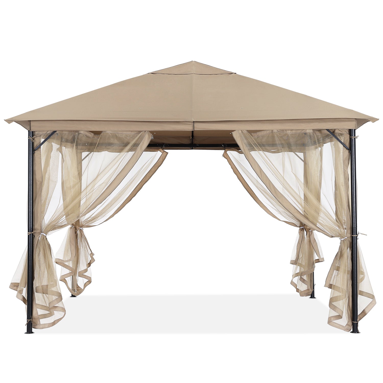 ABCCANOPY Outdoor Patio Gazebo 11x11 Single Roof with Mosquito Netting